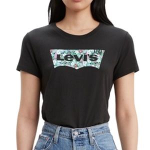 🆕 Levi's Women’s Perfect Tee, Black, Floral, Large